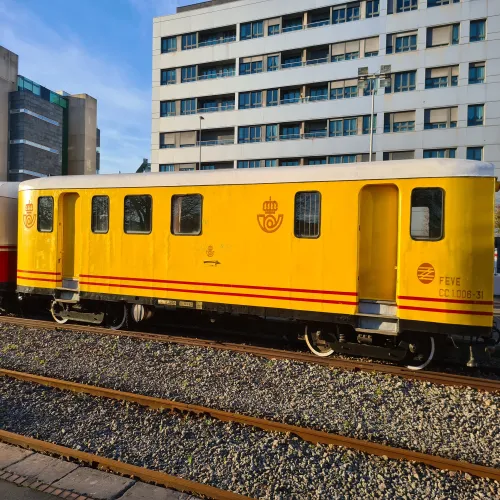 Tren de correos del Museo del Ferrocarril de Asturias